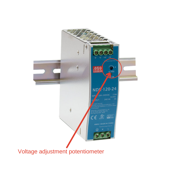 MEAN WELL adjustable DIN rail power supply