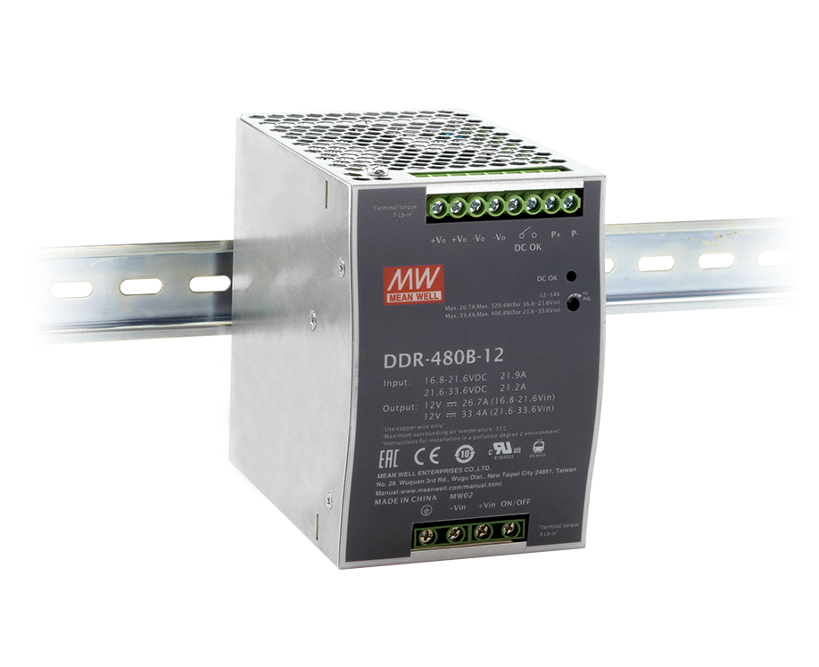  MEAN WELL DDR-480 DIN Rail Dv to DC Converter