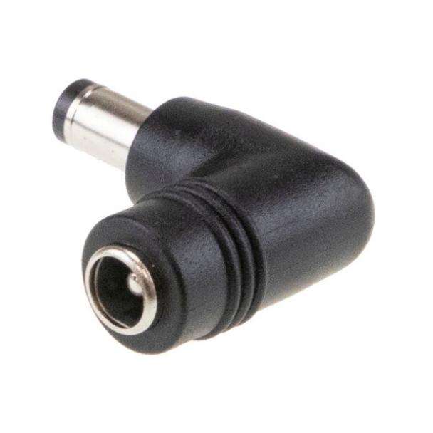 MEAN WELL DC PLUG-P1J-P1JR DC plug adapter 2.1mm ID tuning fork to 2.1mm ID right angle tuning fork
